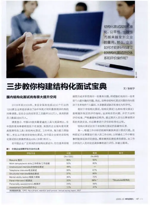 三步教你构建结构化面试宝典