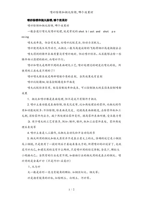 喷砂除锈和抛丸除锈,哪个效果好