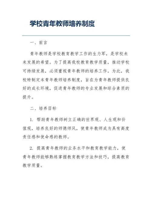 学校青年教师培养制度