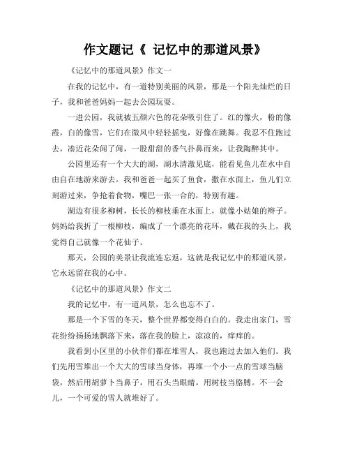 作文题记《 记忆中的那道风景》