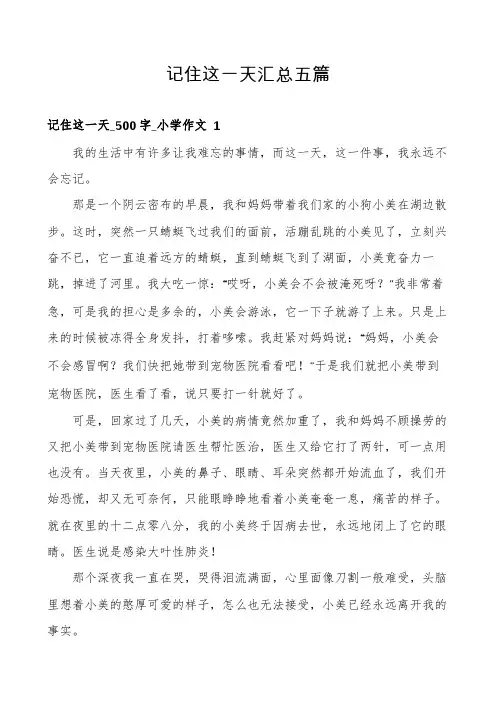 记住这一天汇总五篇