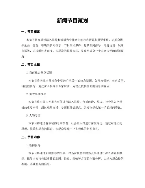 新闻节目策划