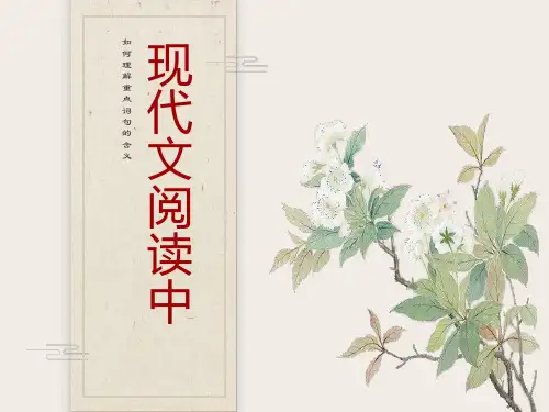 记叙文阅读：理解句子含义