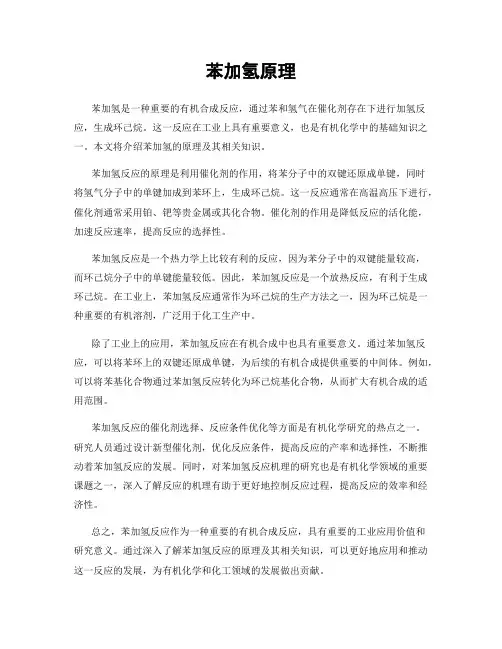 苯加氢原理