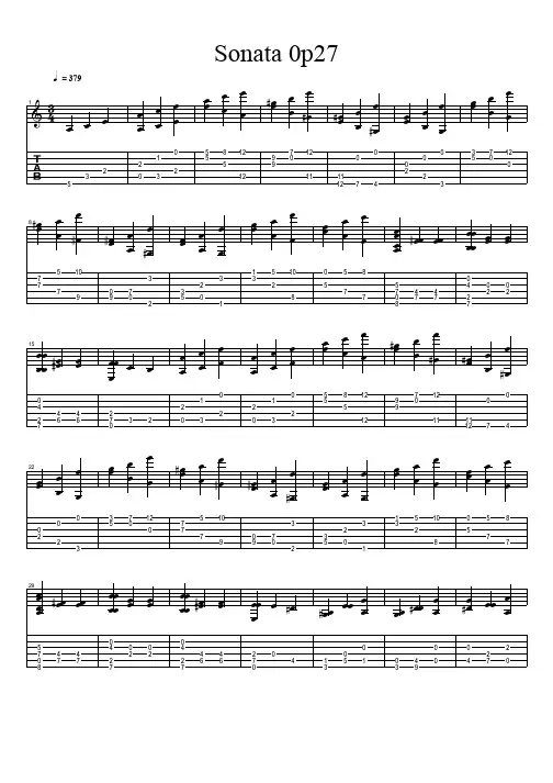 Beethoven - Sonata 0p27 经典 吉他谱 五线谱对照六线谱.pdf