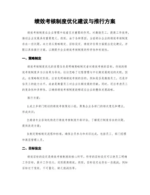 绩效考核制度优化建议与推行方案