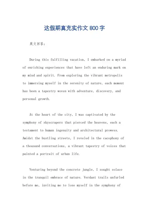 这假期真充实作文800字