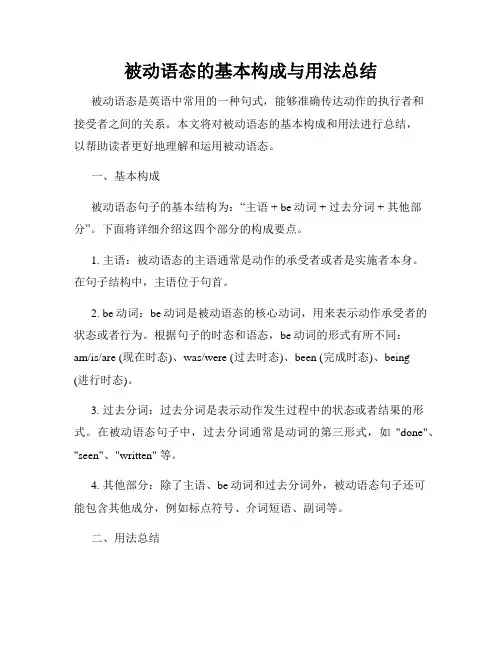 被动语态的基本构成与用法总结