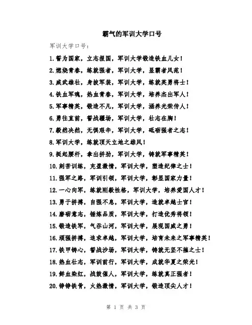 霸气的军训大学口号