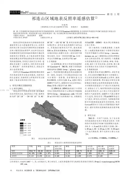 祁连山区域地表反照率遥感估算