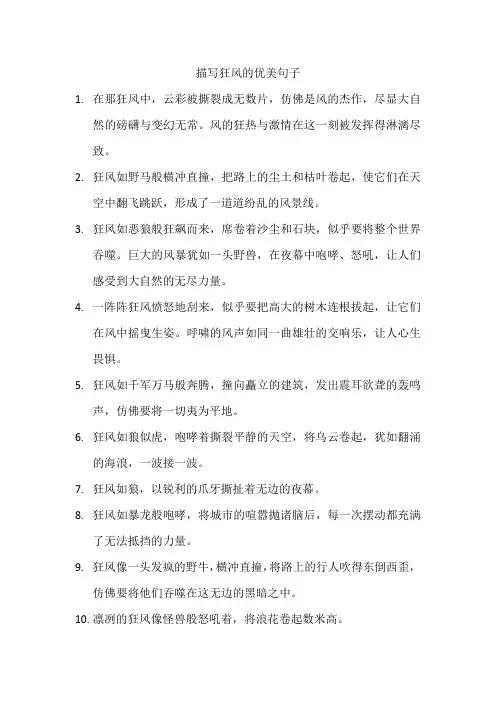 描写狂风的优美句子