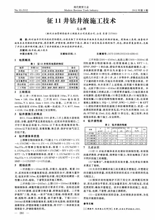 征11井钻井液施工技术