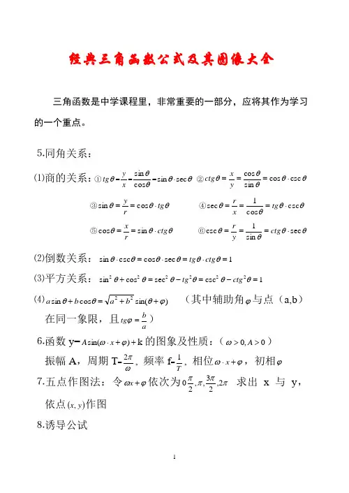 三角函数公式及图像