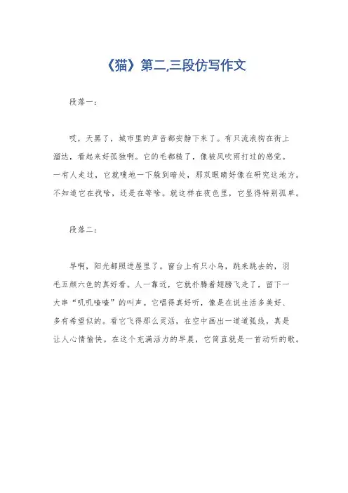 《猫》第二,三段仿写作文