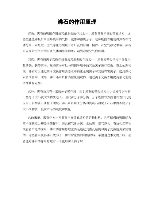 沸石的作用原理