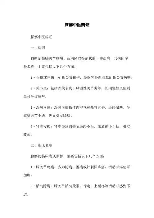 膝痹中医辨证