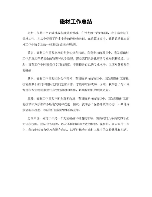 磁材工作总结