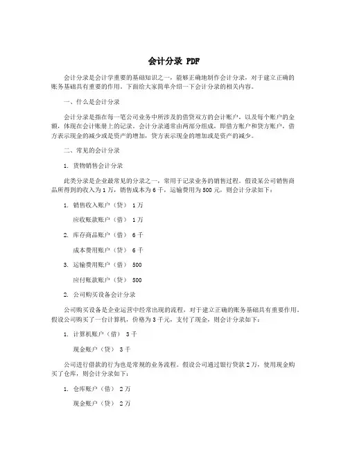 会计分录 PDF