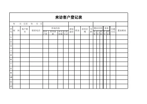 来访统计表