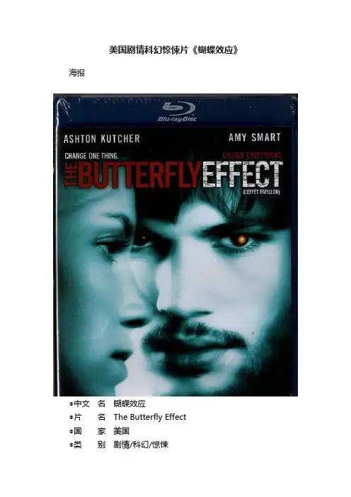 美国剧情科幻惊悚片《蝴蝶效应》