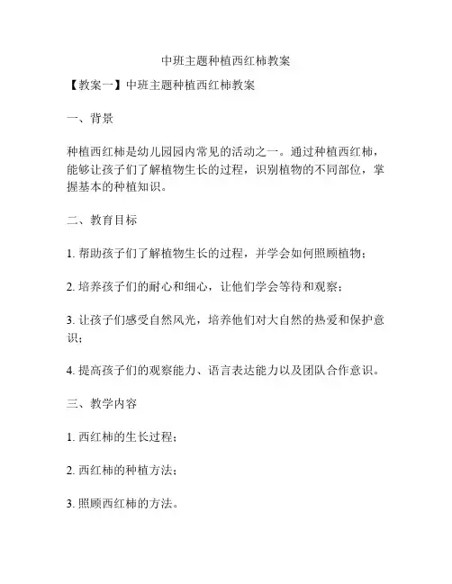 中班主题种植西红柿教案