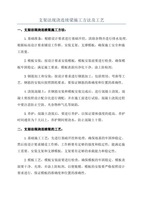 支架法现浇连续梁施工方法及工艺
