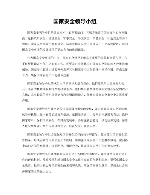国家安全领导小组