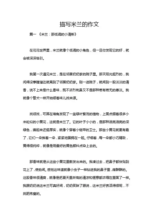 描写米兰的作文