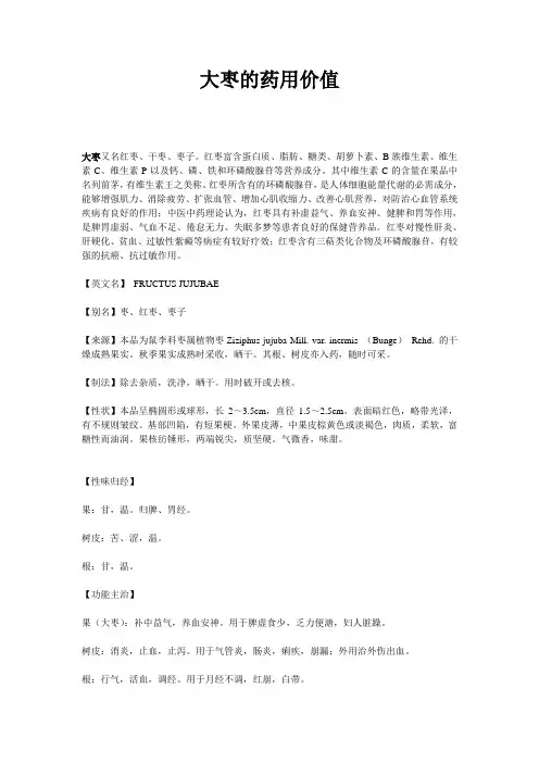 大枣的药用价值1