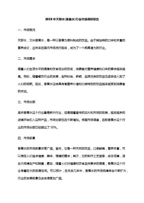 2023年天那水(香蕉水)行业市场调研报告