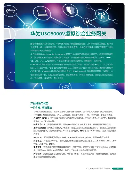 华为 USG6000V虚拟综合业务网关 详版彩页