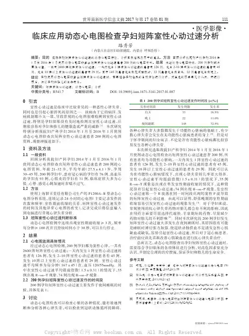 临床应用动态心电图检查孕妇短阵室性心动过速分析