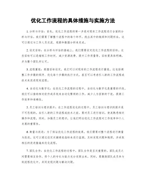 优化工作流程的具体措施与实施方法
