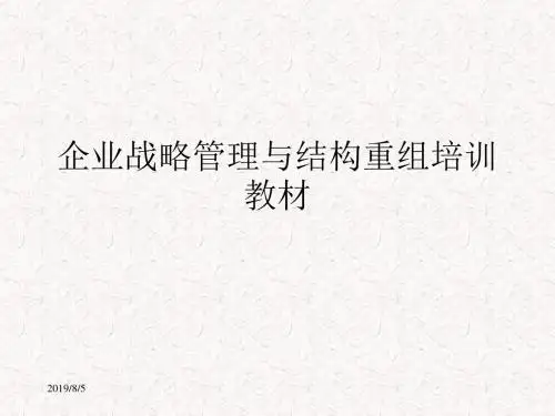 企业战略管理与结构重组培训教材