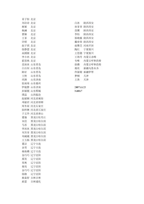 北方籍女明星