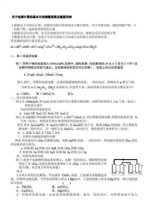 电解池的计算专题