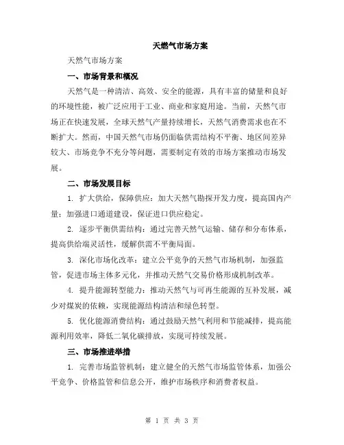 天燃气市场方案