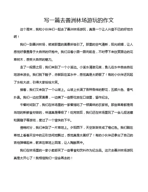 写一篇去善洲林场游玩的作文