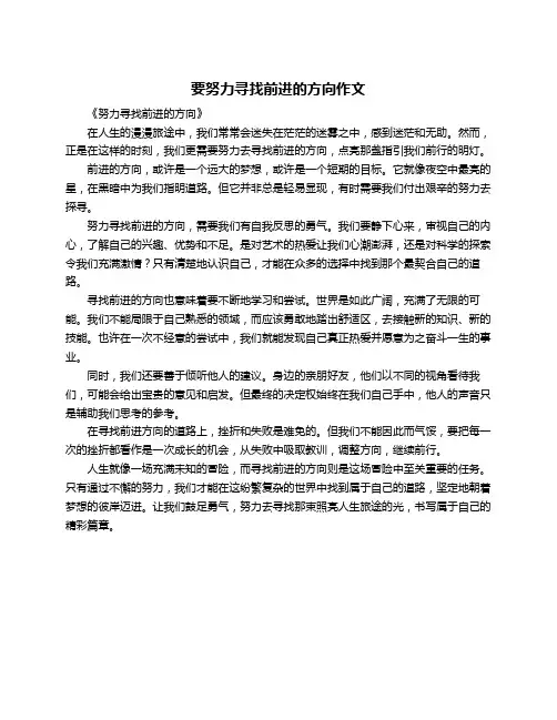 要努力寻找前进的方向作文