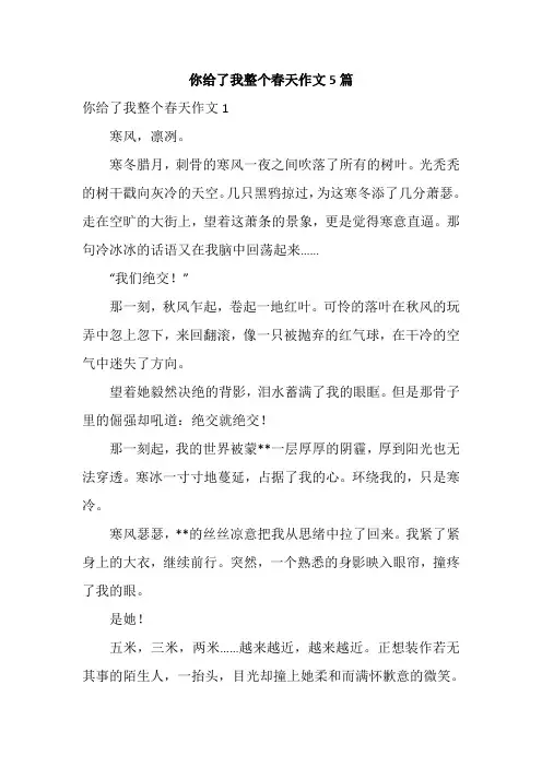 你给了我整个春天作文5篇