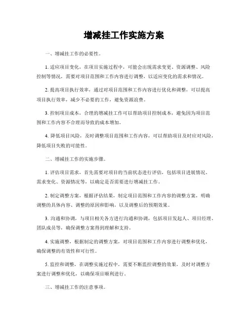 增减挂工作实施方案