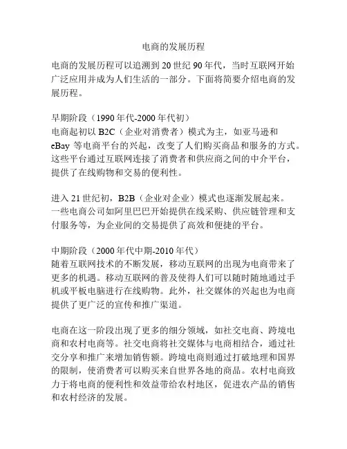 电商的发展历程