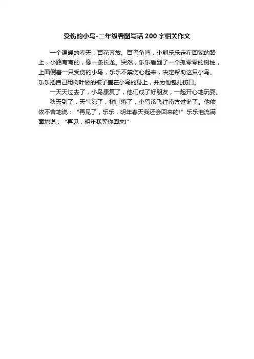 受伤的小鸟-二年级看图写话200字相关作文