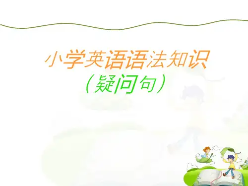 小学英语语法---一般疑问句和特殊疑问句
