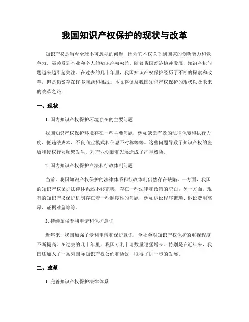 我国知识产权保护的现状与改革