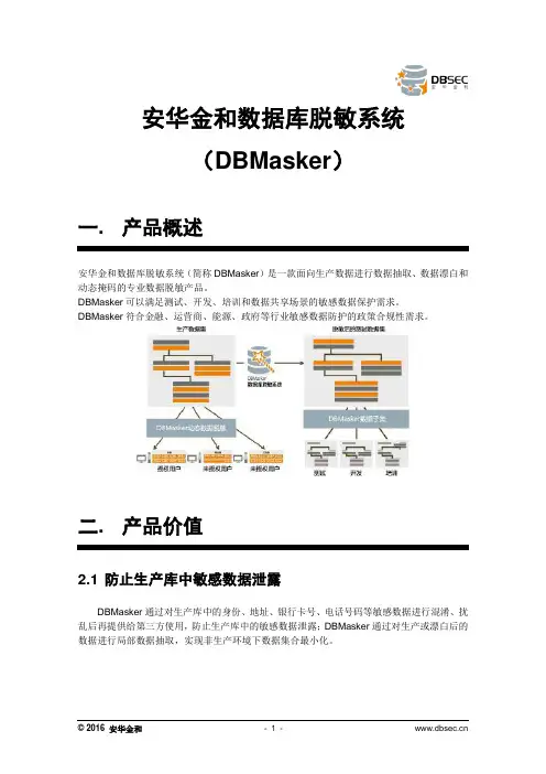 安华金和数据库脱敏系统(DBMasker)