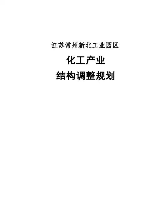 江苏常州新北工业园区化工产业结构调整规划