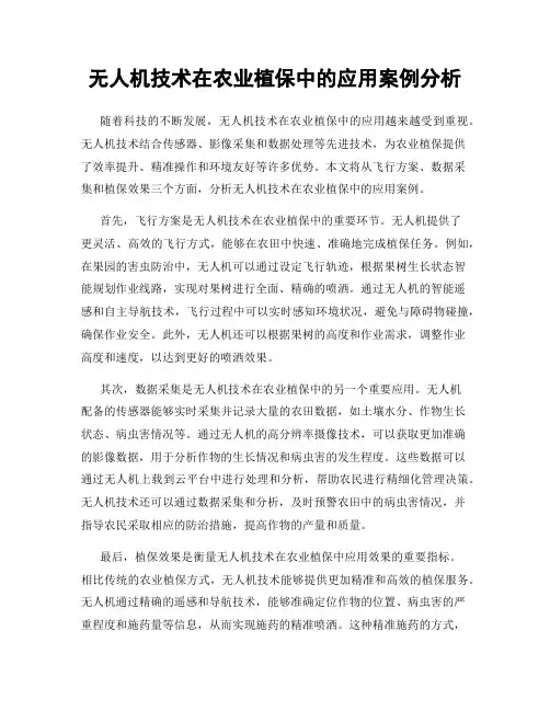 无人机技术在农业植保中的应用案例分析
