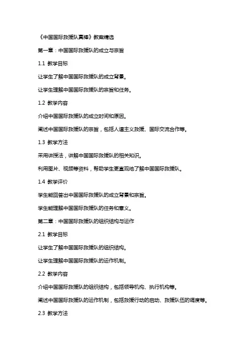 《中国国际救援队真棒》教案