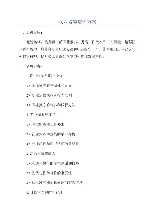 职业素养培训方案